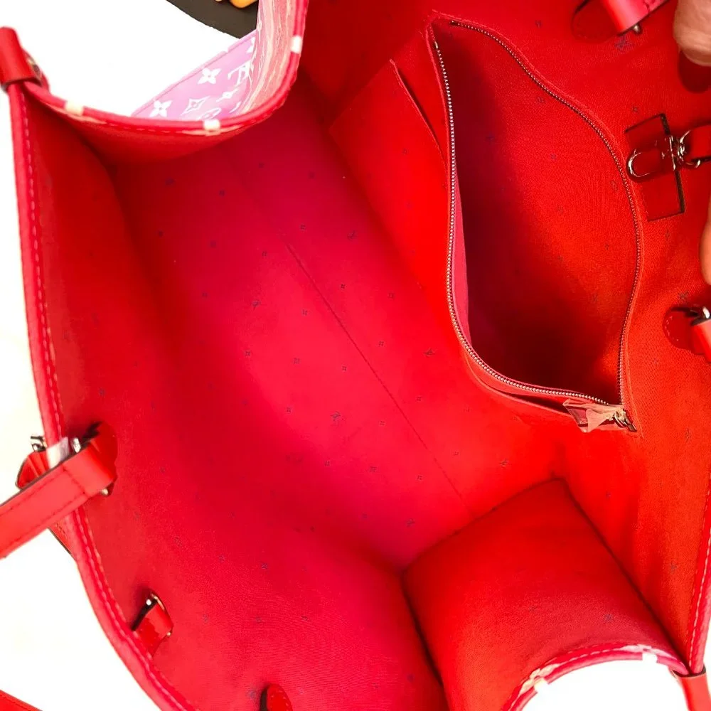 Auc Louis Vuitton Monogram Giant Escale OnTheGo GM 2WAY Bag Rouge SD0290 - Picture 10 of 15